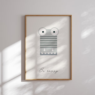 Póster Imprime afirmación para niños de cocodrilo feliz 