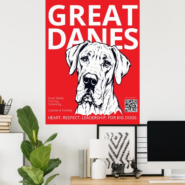 Póster Imprimible de Gran Danés – Estético Gran Da (Oficina en casa)