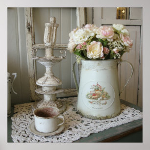 Póster Imprimible estilo vintage Shabby elegante fototipo