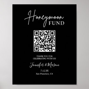 Póster Imprimible Fondo de luna de miel Rótulo Código QR 