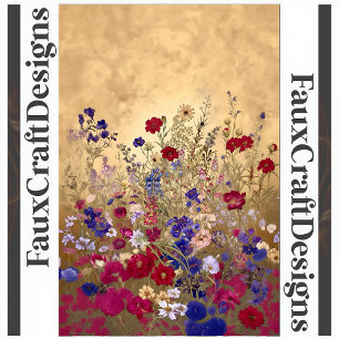 Póster Imprimible Guay Fantasy Flowers Gold Background 12