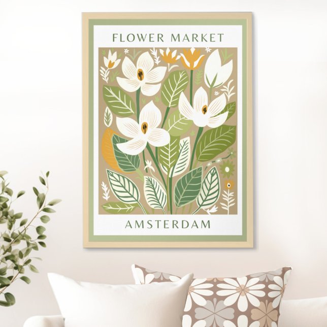 Póster Imprimible mercado de flores verdes (Floral Elegance Redefined: Explore our Exclusive Flower Market Prints & Printables)