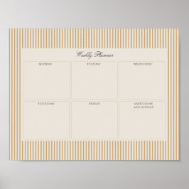Póster Imprimible planeamiento semanal de Mustard Striped