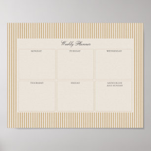 Póster Imprimible planeamiento semanal de Mustard Striped