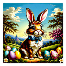 Imprimible Poster de conejitos de Pascua de Victor