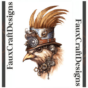 Póster Imprimible Steampunk Cute Chicken Loco 113