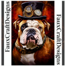 Imprimible Steampunk Regal Bulldog Británico 111