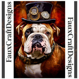 Póster Imprimible Steampunk Regal Bulldog Británico 111
