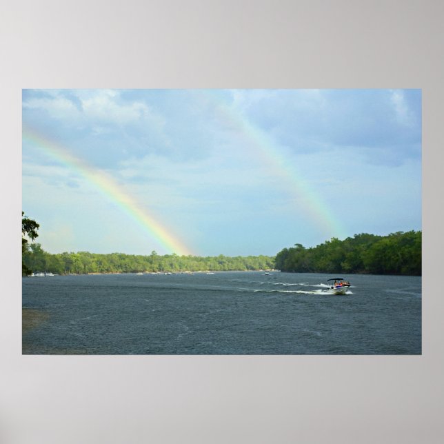 Póster Imprimir arcoiris doble (Frente)