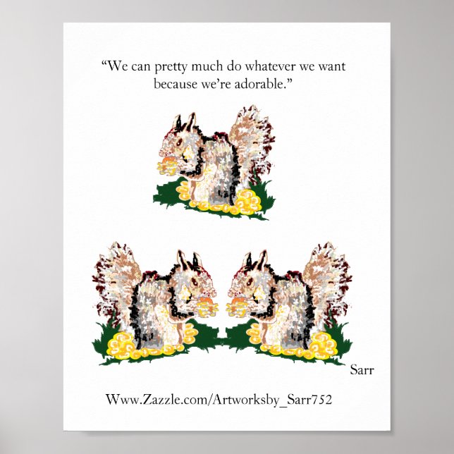 Póster Imprimir, ardillas de papel de Poster de valor (ma (Frente)