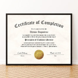 Póster Imprimir certificado de finalización