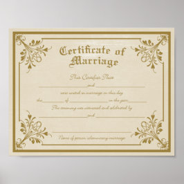Póster Imprimir certificado de matrimonio