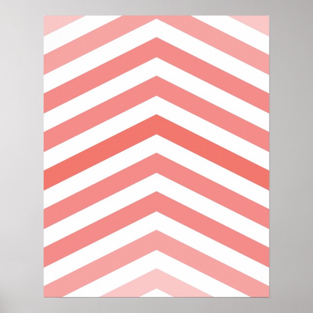 Póster Imprimir Chevron { CORAL } (Frente)