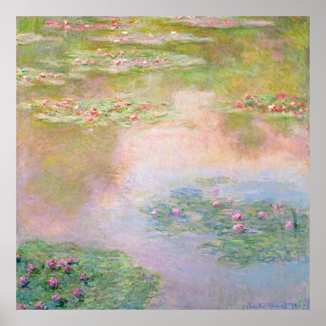 Póster IMPRIMIR | Claude Monet (40 x 40) Ninféas (Frente)