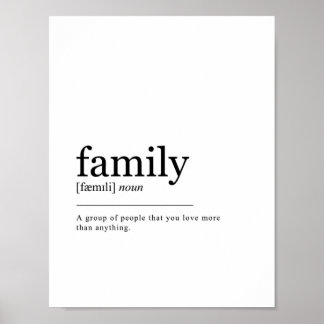 Póster Imprimir definición de familia