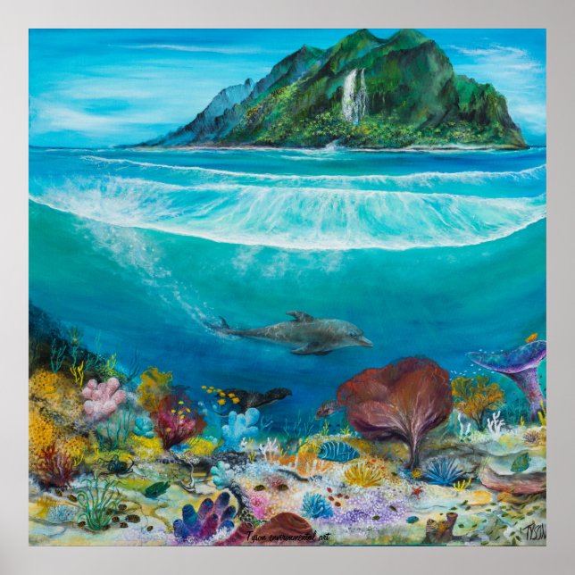 Póster Imprimir delfín en (Frente)