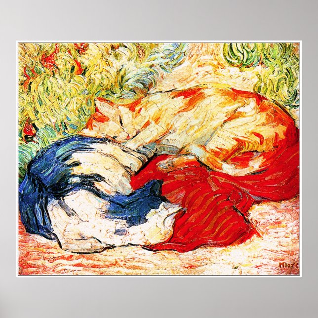 Póster Imprimir: dos gatos (Frente)