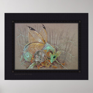 Póster Imprimir - Dragón de mariposa y el ratón