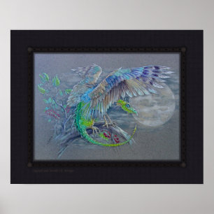 Póster Imprimir - Dragón verde para aves