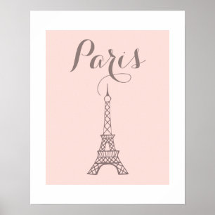 Póster Imprimir en la Torre Eiffel con marco