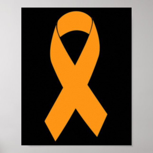 Póster Imprimir esclerosis múltiple Ms Naranja Ribbon (Frente)