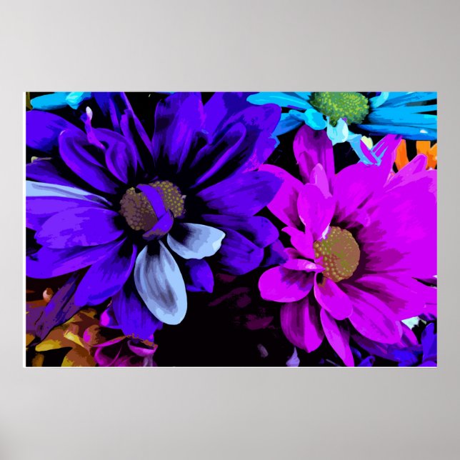 Póster Imprimir - Flores brillantes 4725D (Frente)