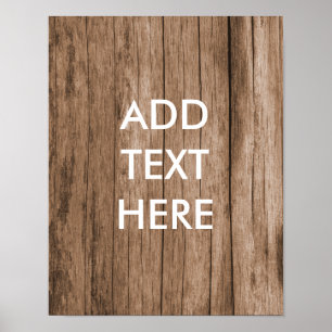 Póster Imprimir fondo de madera personalizada