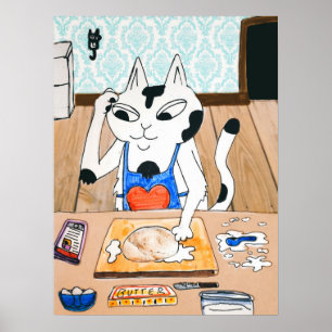 Póster Imprimir gato de pan