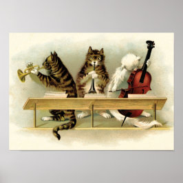 Póster Imprimir gatos musicales