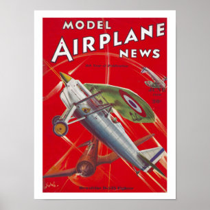 PÓSTER IMPRIMIR ILUSTRACION DE LA TAPA DE AVIÓN DE 1936