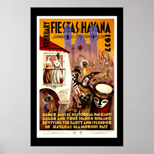 Póster Imprimir imagen retro vintage de viaje a La Habana