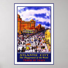 Póster Imprimir imagen retro vintage de viaje Atlantic Ci