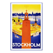 Imprimir imagen retro vintage de viaje Estocolmo
