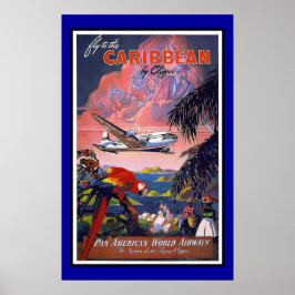 Póster Imprimir imagen retro vintage viajar Caribe