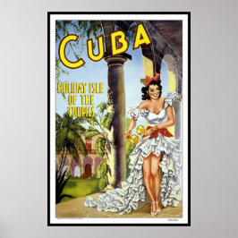 Póster Imprimir imagen retro vintage viajar Cuba