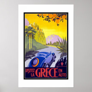 Póster Imprimir imagen retro vintage viajar Grecia