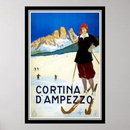 Póster Imprimir imagen retro vintage Viaje Cortina d`Ampe