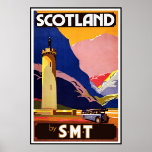 Póster Imprimir imagen retro vintage Viaje Escocia
