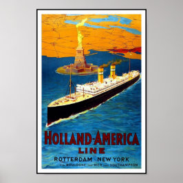 Póster Imprimir imagen retro vintage Viaje Holanda - Amér