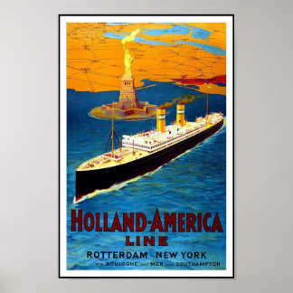 Póster Imprimir imagen retro vintage Viaje Holanda - Amér