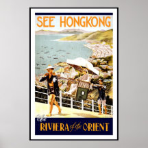 Imprimir imagen retro vintage viaje Hong Kong