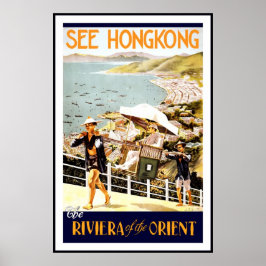 Póster Imprimir imagen retro vintage Viaje Hong Kong
