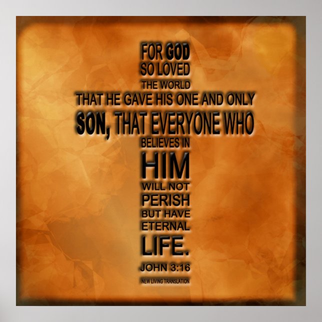 Póster Imprimir John 3:16 (Frente)