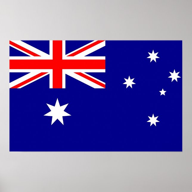 Póster Imprimir lienzo con bandera de Australia (Frente)