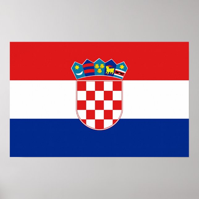 Póster Imprimir lienzo con bandera de Croacia (Frente)