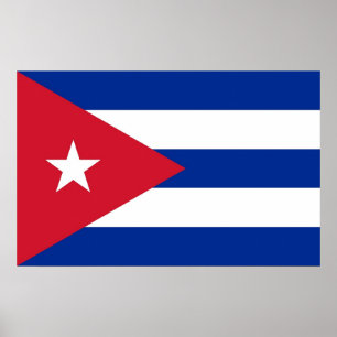 Póster Imprimir lienzo con bandera de Cuba