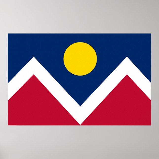 Póster Imprimir lienzo con bandera de Denver, Colorado, E (Frente)