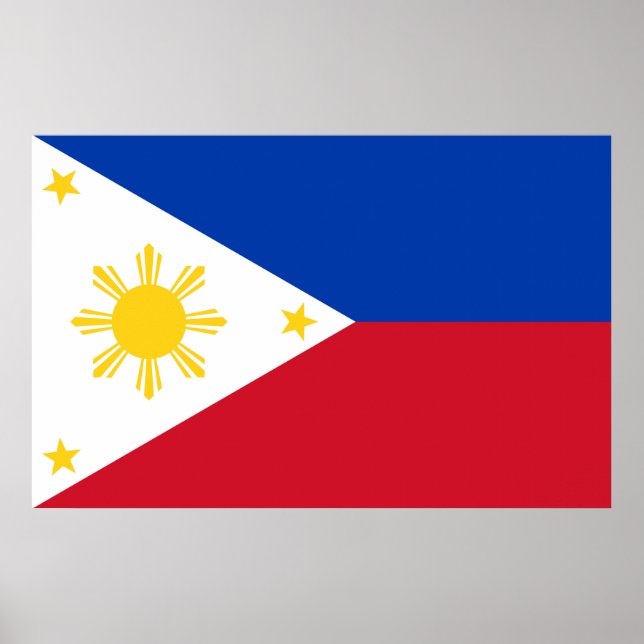 Póster Imprimir lienzo con bandera de Filipinas (Frente)