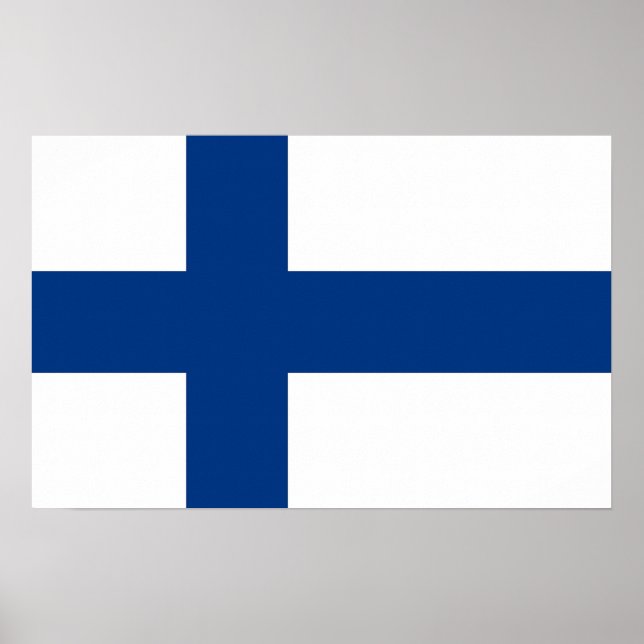 Póster Imprimir lienzo con bandera de Finlandia (Frente)