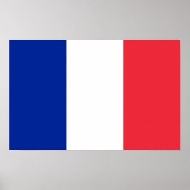 Póster Imprimir lienzo con bandera de Francia (Frente)